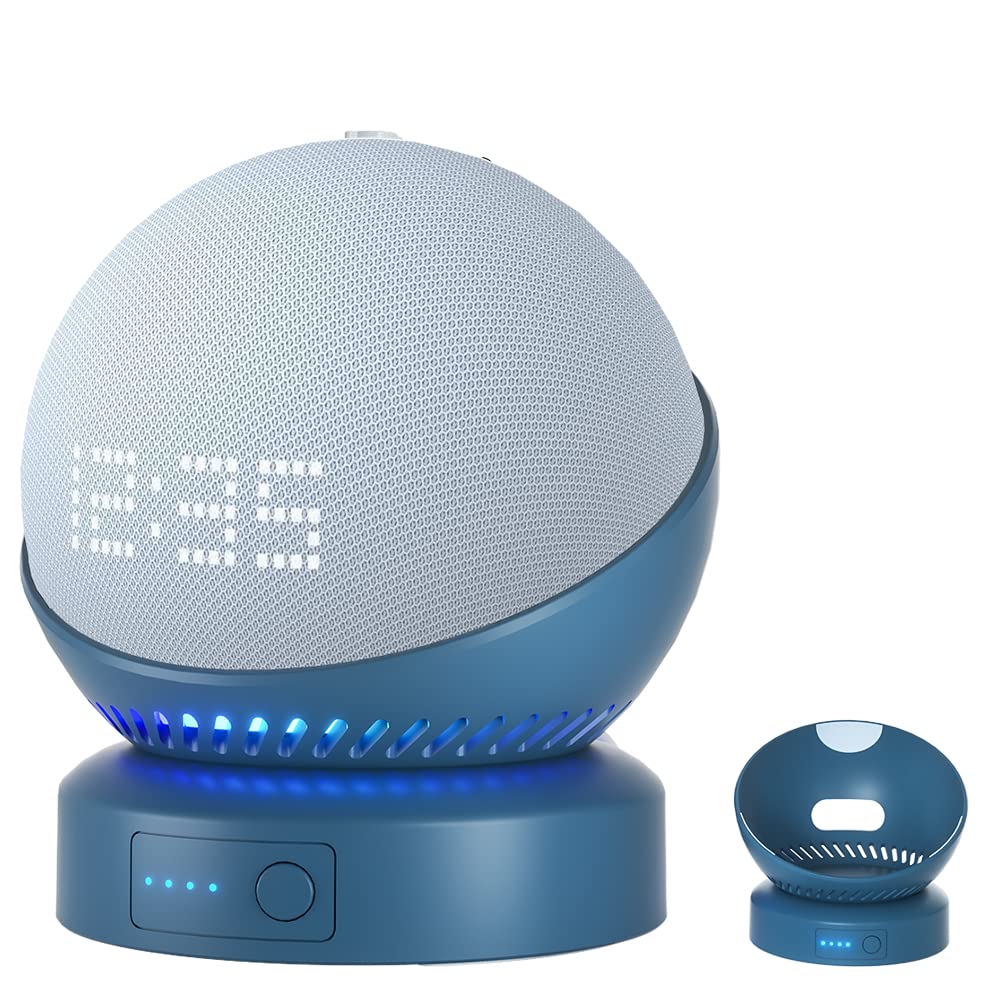 Battery Base For Dot 5 Generation, Movable Battery Stand Desktop Holder,Extend Using Time Charging Accessory Fits For Dot 5 (Blu