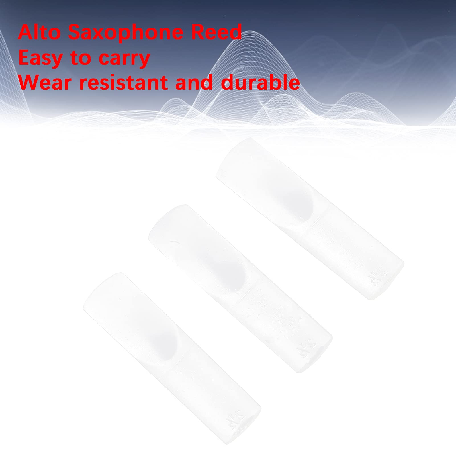 3 Pcs Alto Saxophone Reed Resin Alto Sax Reeds With Full Warm And Flexible Sound Traditional Reeds(Transparent Color)