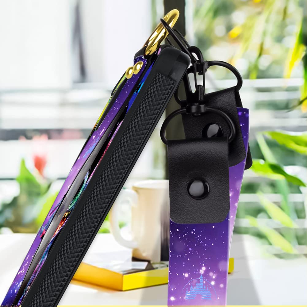 Cuwana Cartoon Case For Samsung Galaxy S22 Case 6.1 Inch Cute Purple Eeyore Cartoon Character Design With Lanyard Wrist Strap Ba