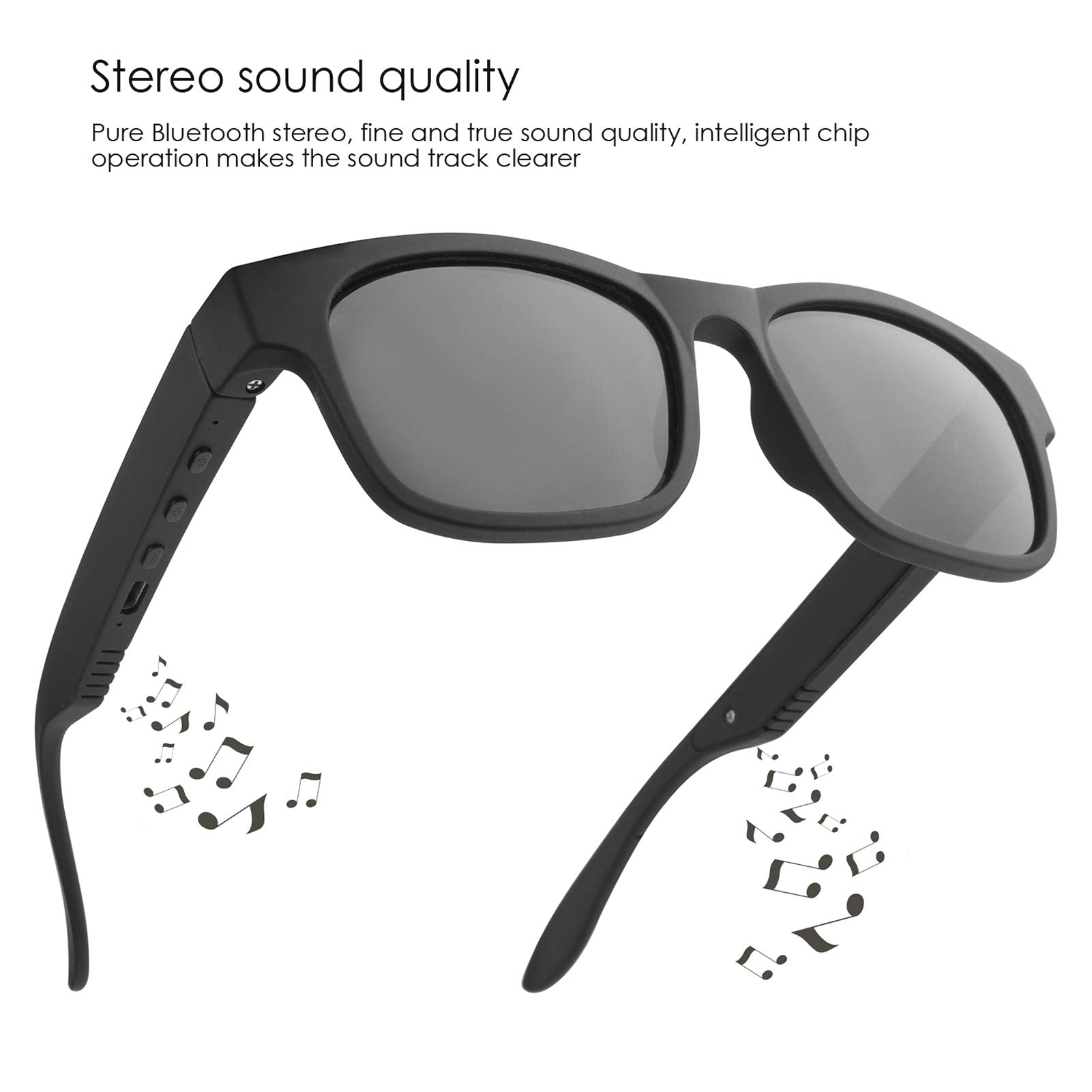 Smart Glasses Bluetooth Sunglasses For Men Wireless Bluetooth Headset Ipx4 Waterproof Compatible With Smart Phones Easy To Make