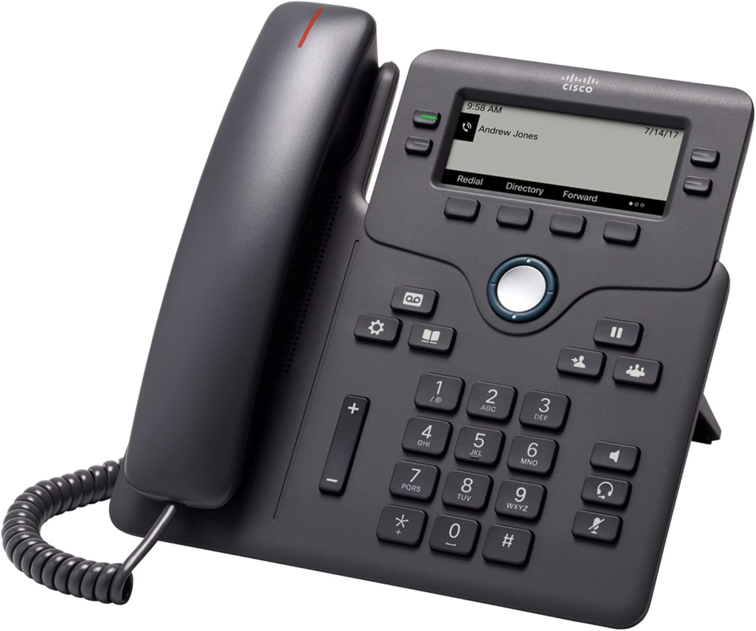 Cisco IP Phone 6841 with Multi-Platform Phone Firmware, 3.5-inch Grayscale Display, Regional Power Adapter Included, 4 SIP Regis