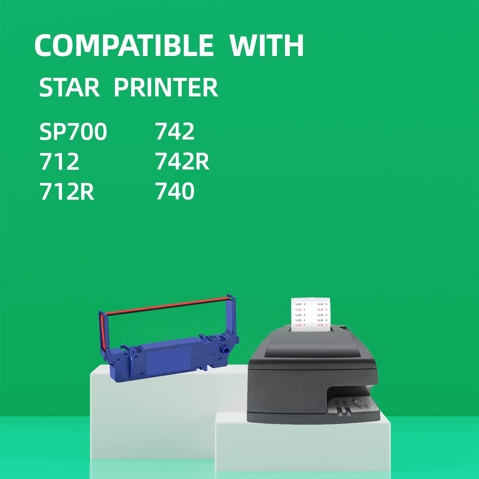 Cosob 24 Pack Compatible Ribbon Replacement For Star Printer Ribbon Sp700 Sp 700 Rc700 Rc 700 Use With Sp700Br Rc700Br Sp712 Sp7