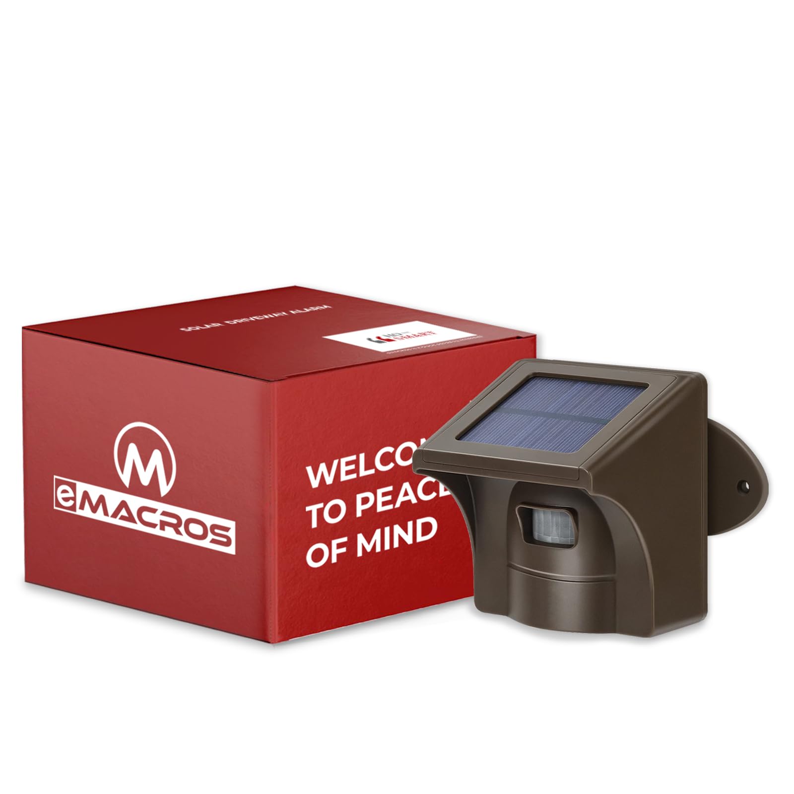 Emacros Long Range Solar Wireless Driveway Alarm Outdoor Weather Resistant Motion Sensor & Detector Security Alert System Monitor & Protect Outside Property (Only Sensor)