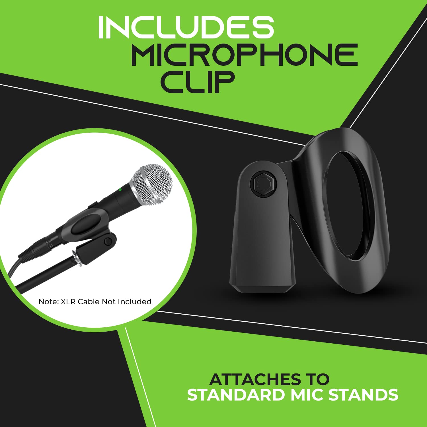 Gearit Dynamic Cardioid Vocal Stage Microphone With On/Off Switch And Mic Clip (Cables Sold Separately)   4 Pack