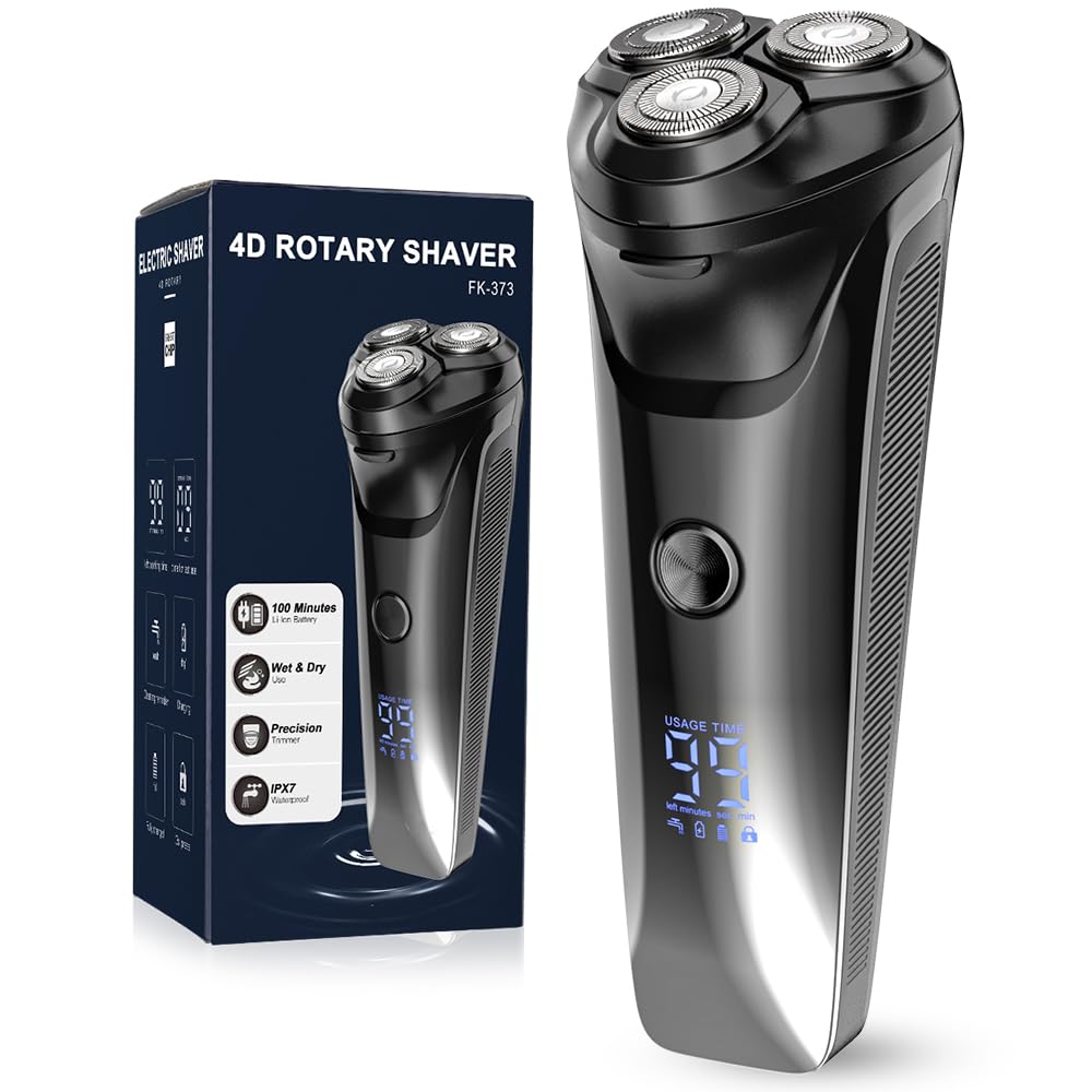 Electric Razor For Men Mens Electric Shaver Usb C Rechargeable Waterproof Wet Dry Shaver With Pop Up Trimmer, Portable With Lcd