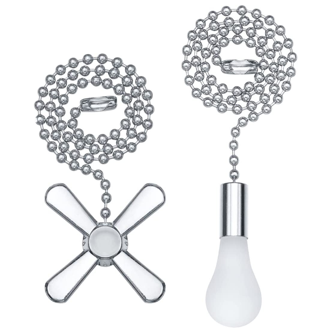 Ceiling Fan Pull Chain Extender With Decorative Frosted Glass Bulb And Fan Cord, Fit All Standard 3Mm Diameter Ceiling Fans And