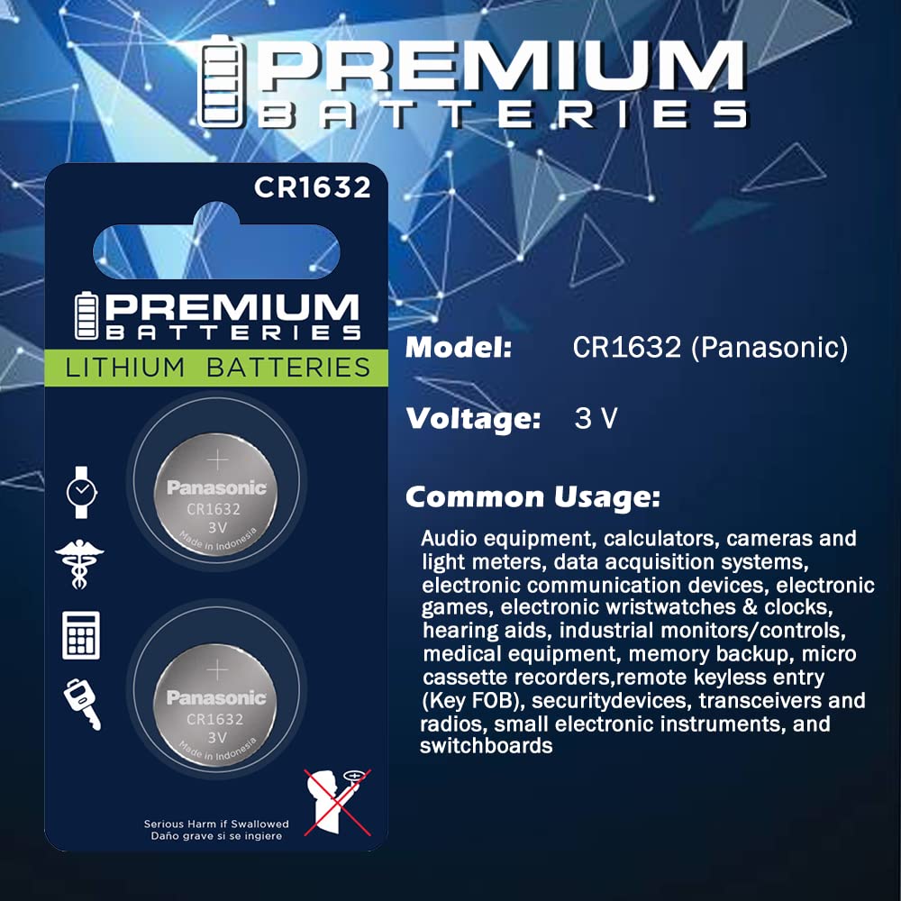 Premium Cr1632 Battery 3V Lithium Coin Cell   Japanese Engineered High Capacity Batteries (6 Pack)