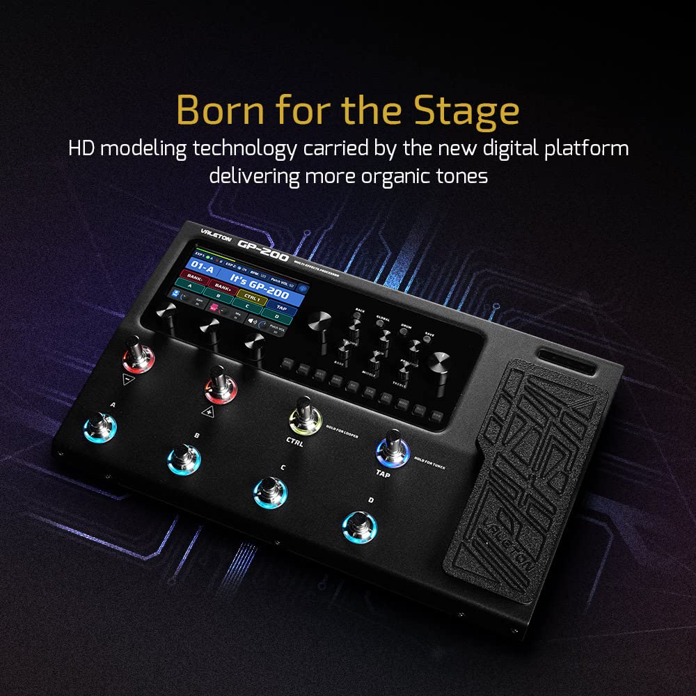 Valeton Multi Effects Processor Pedal With Expression Pedal Fx Loop Midi I/O Amp Modeling Ir Cabinets Simulation Stereo Otg Usb