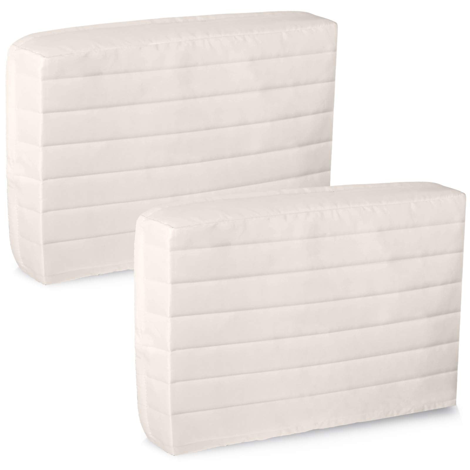 Tatuo 2 Pieces Indoor Air Conditioner Cover for Inside Window Unit Double Insulation Cover with Drawstring, White (21 x 14 x 3 I