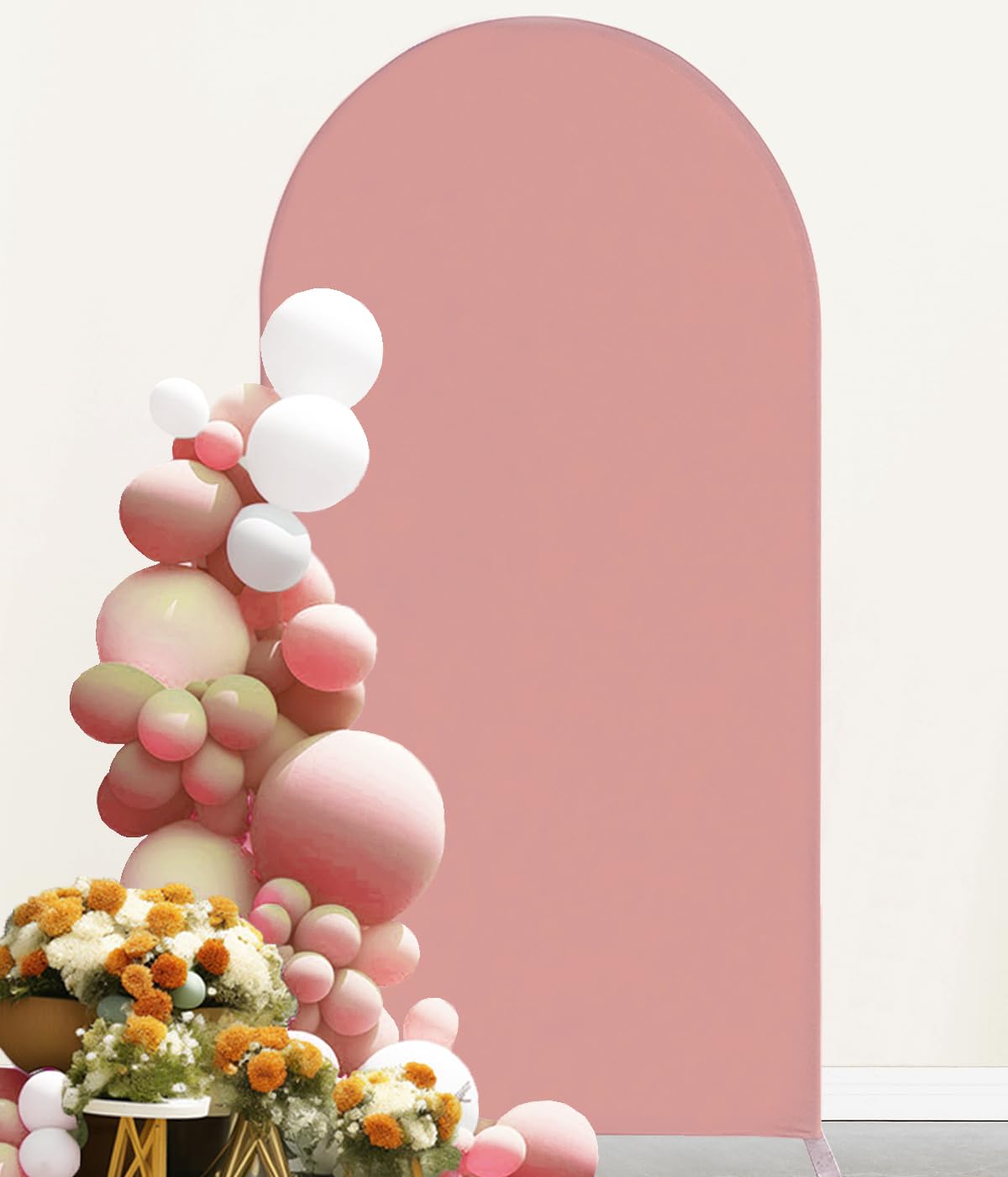 Jkdmjf 7.2 Ft Dusty Rose Arch Backdrop Cover Spandex Fitted Arch Backdrop Stand Cover For Wedding Reception Birthday Party Baby