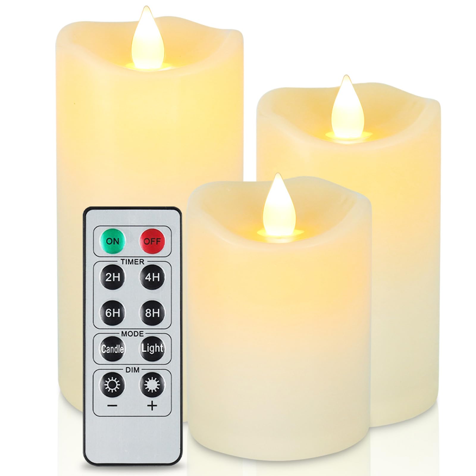 Aignis Flickering Flameless Candles Battery Operated Candles LED Candles with Remote Timer for Home/Wedding/Birthday/Holiday Dec