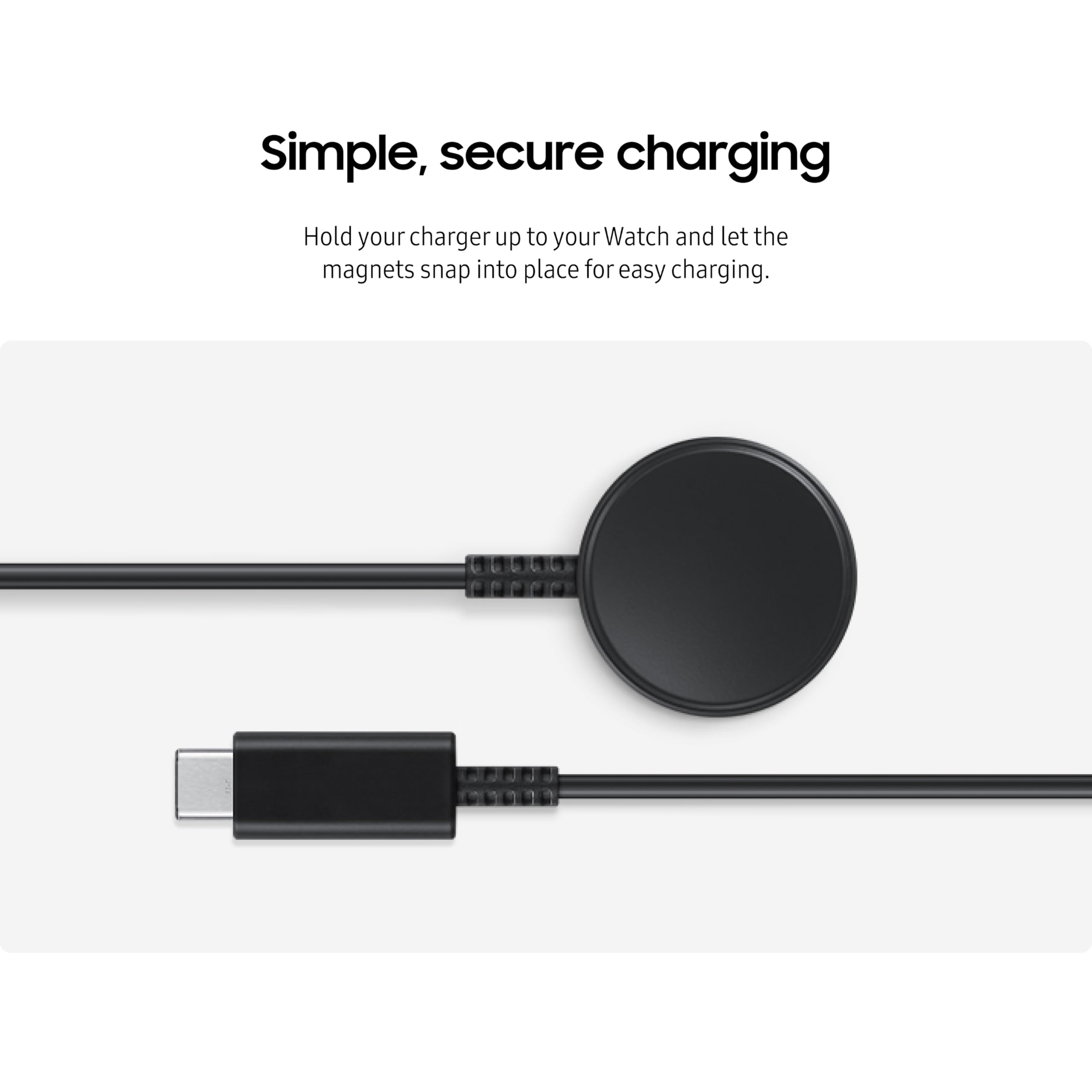 Samsung Galaxy Watch Charger, Fast, Magnetic Charging For Galaxy Watch 5, 6, 7, Fe, Ultra Series And Later, Ep-Ol300Bbeguj, Blac