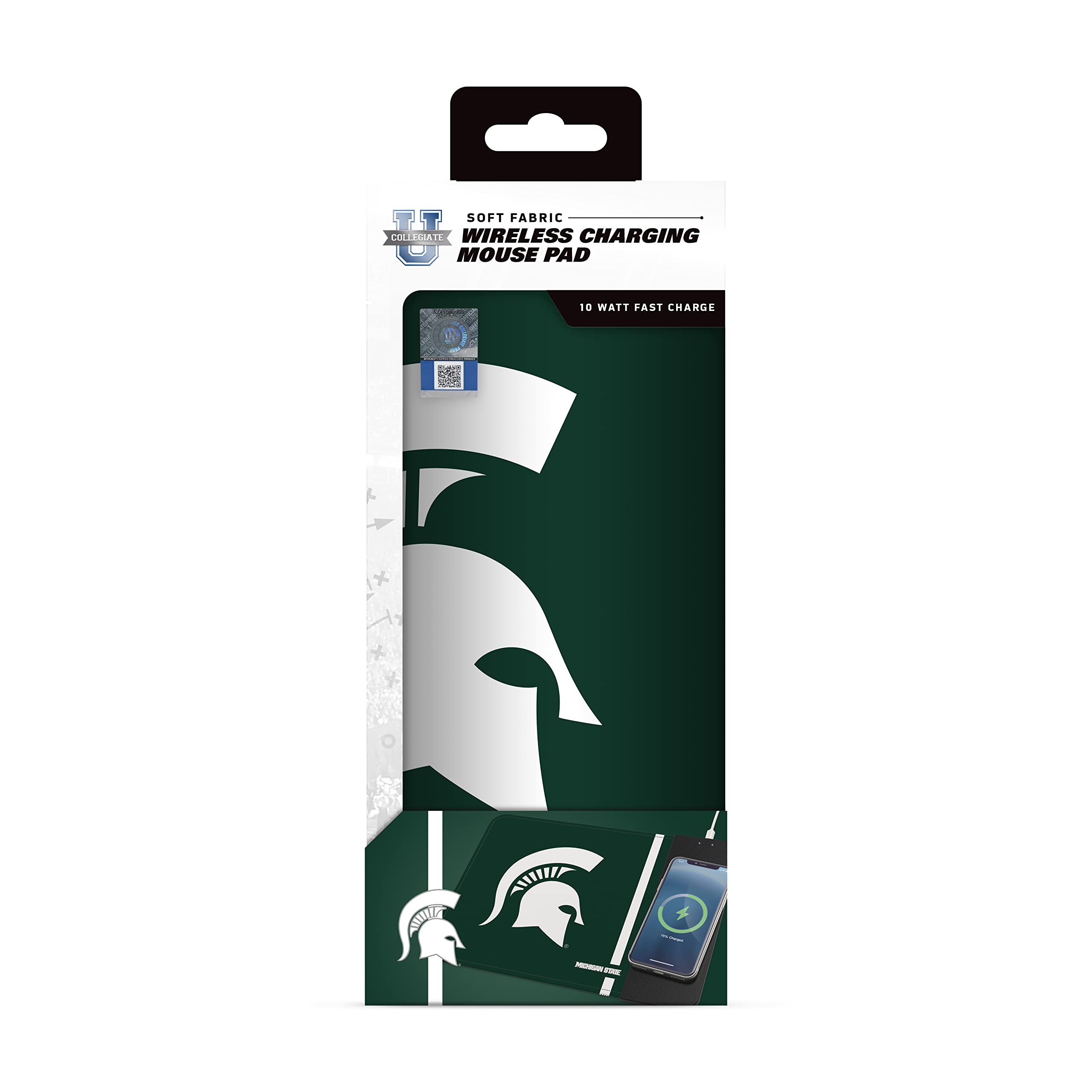 Soar Ncaa Wireless Charging Mouse Pad, Michigan State Spartans