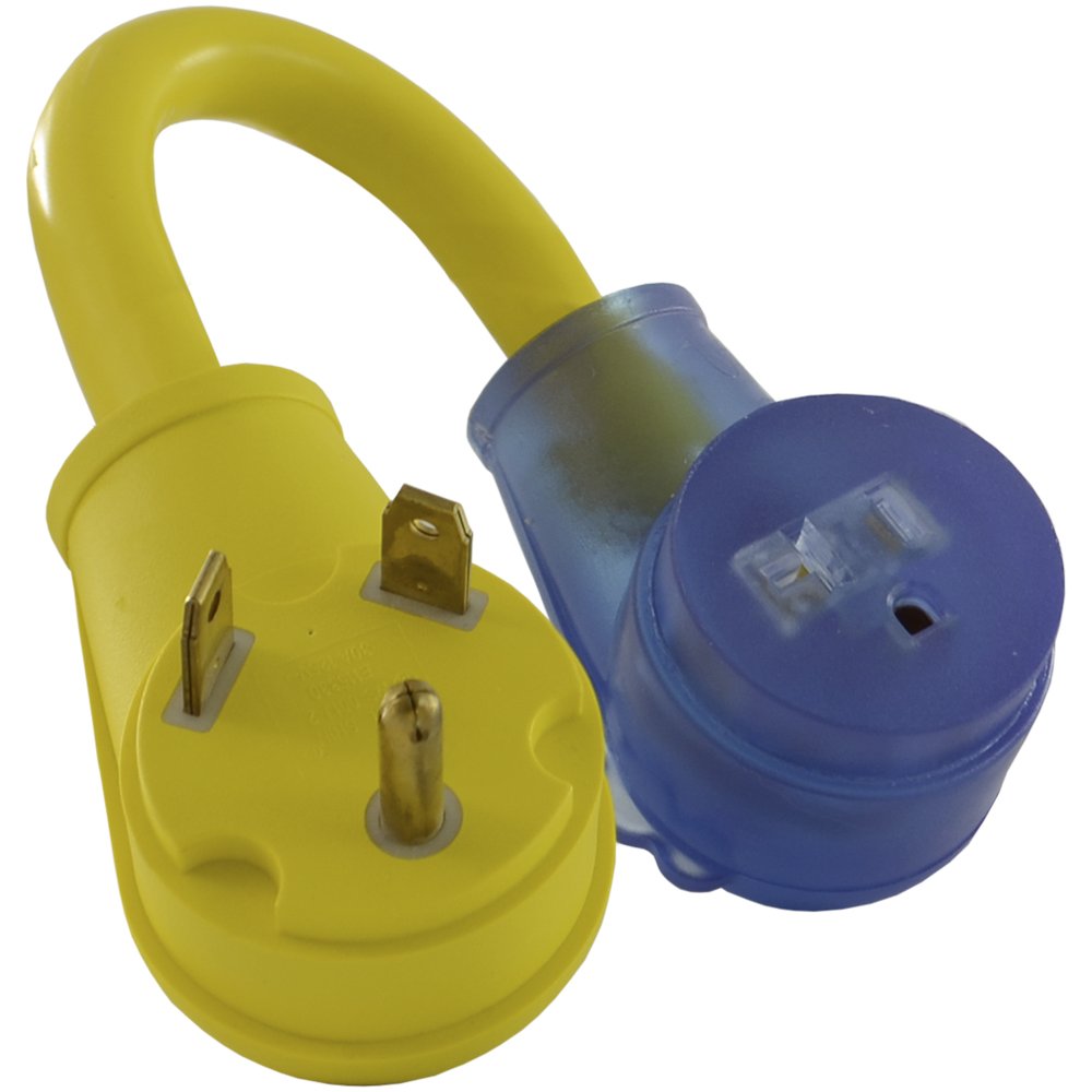 Conntek 14340 30Amp Rv To 15/20Amp Pigtail Adapter,Yellow & Blue