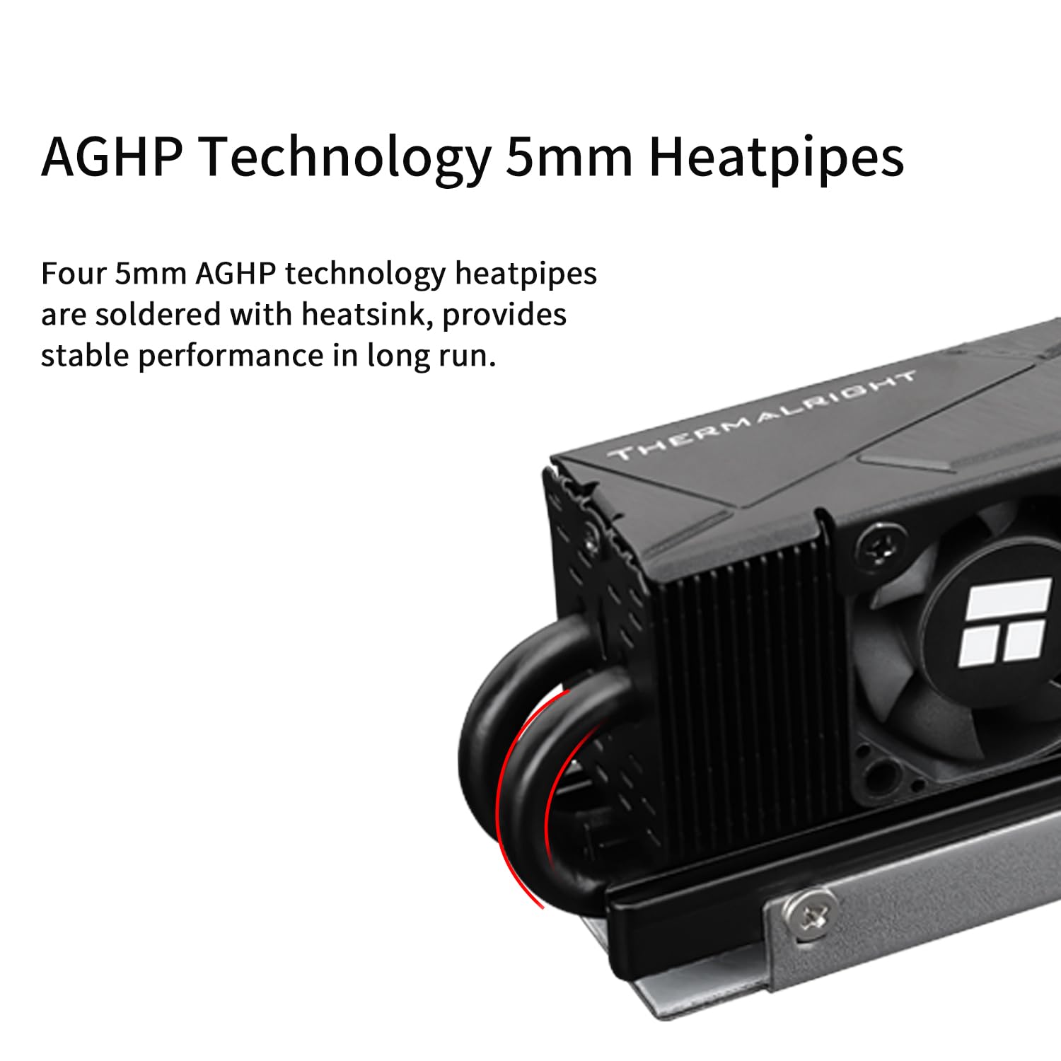 Thermalright Hr10 2280 Pro Black Ssd Cooler, Double Sided Heatsink, Carries 14.8W/M.K Silicone Pad, Includes 4 Heatpipes, Reflow