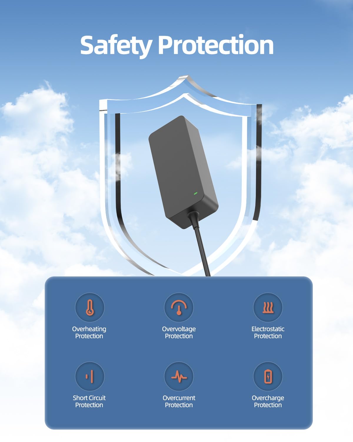 15V Charger Fit For Neewer Light   (Ul Safety Certified Products)(Compatible With P600 Rgb660 Rgb960), Round Connector