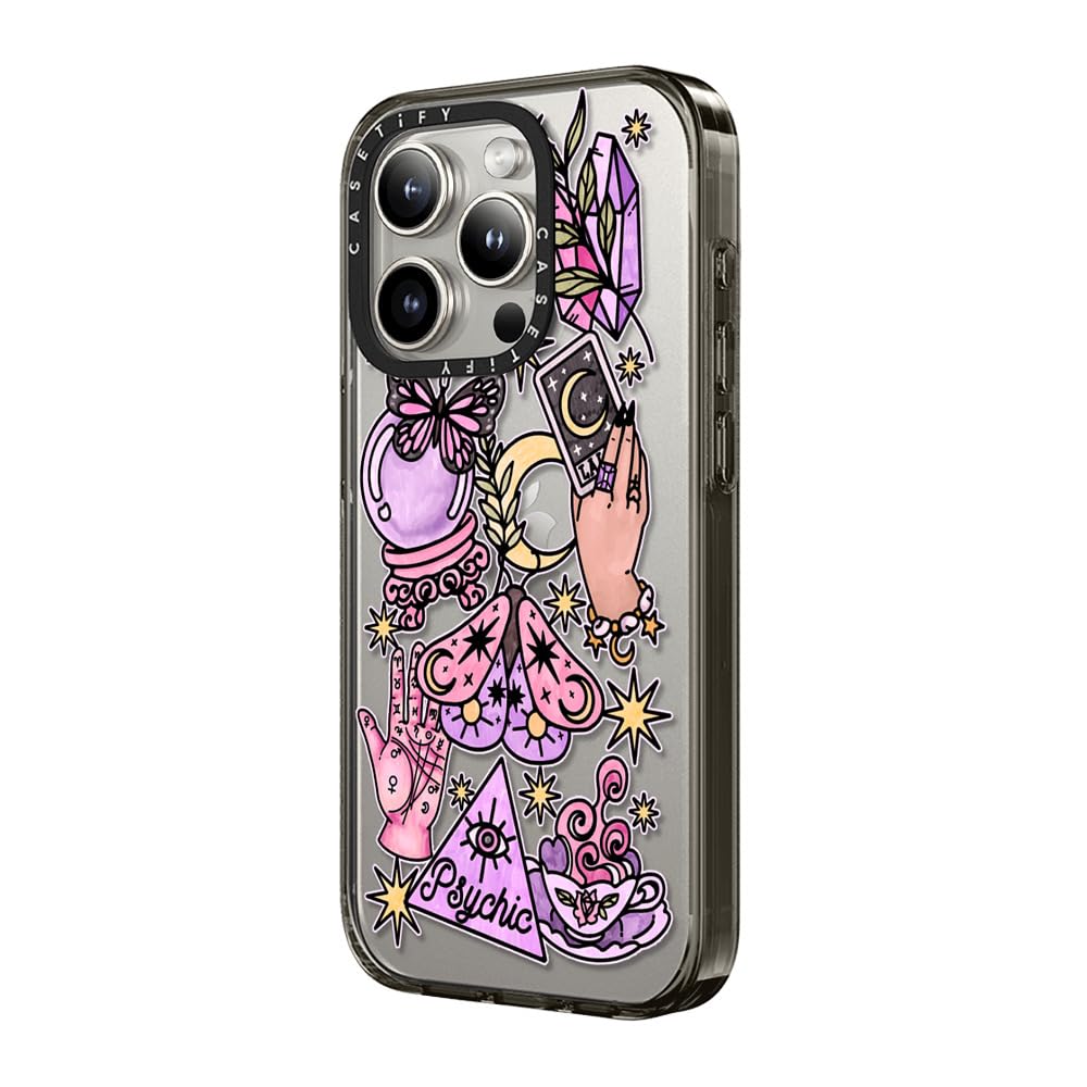 Casetify Compact Case For Iphone 15 Pro Max [2X Military Grade Drop Tested / 4Ft Drop Protection]   Whimsical Witch   Clear Blac