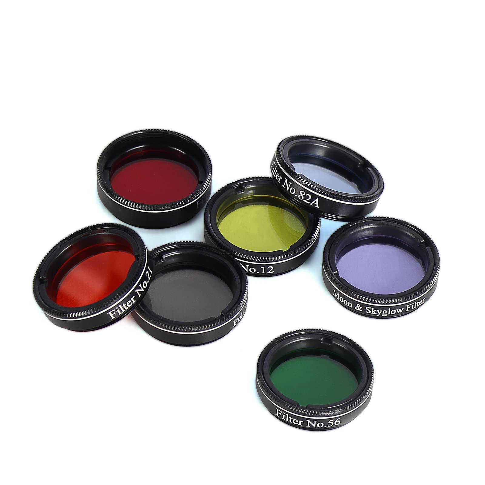 Solomark 1.25 Inch Telescope Eyepiece And Filter Set   Telescope Accessory Kit (Silver)   5Pcs Plossl Eyepiece Set, 7Pcs Filter