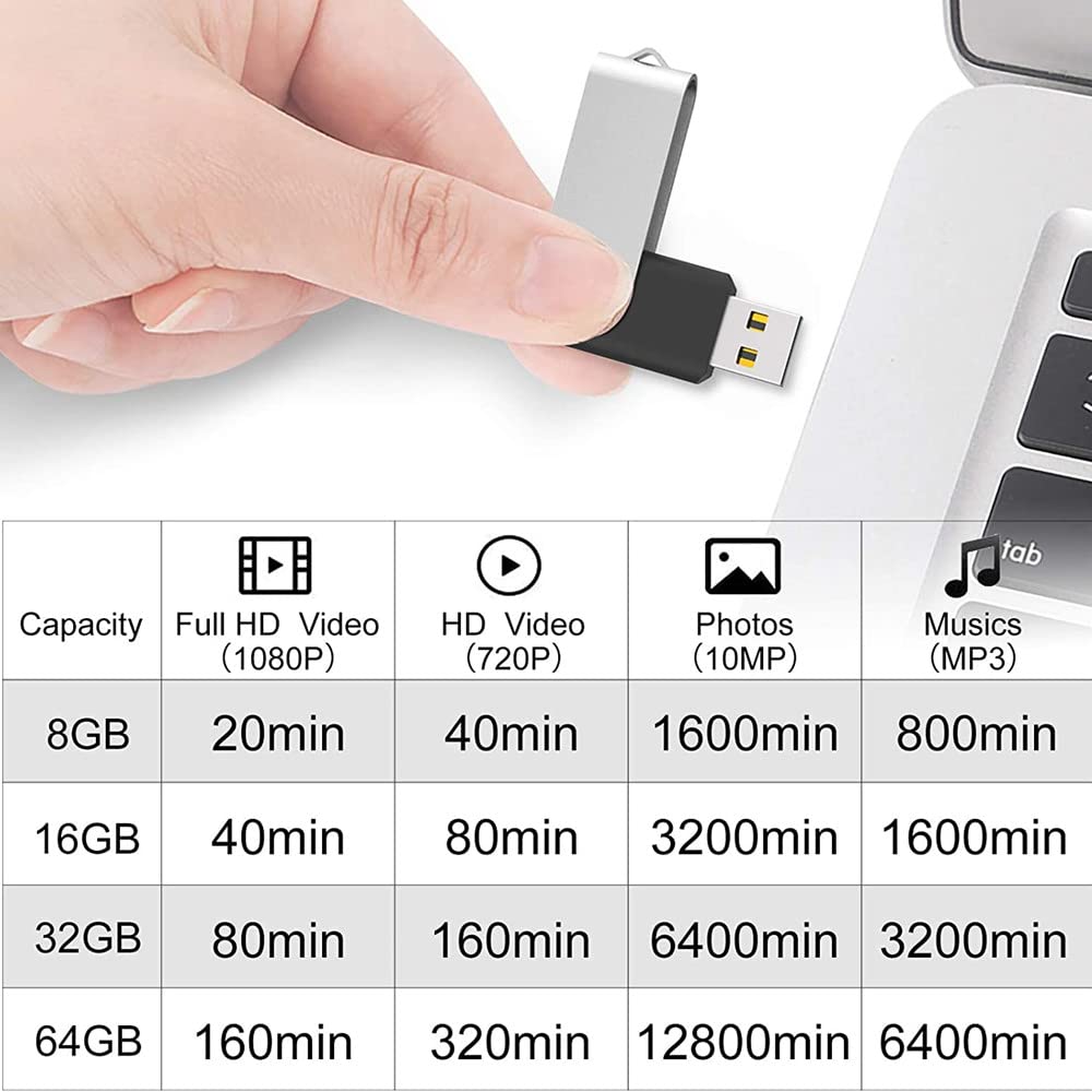 2 Pack 64Gb Usb Flash Drive Usb 2.0 Thumb Drives Jump Drive Fold Storage Memory Stick Swivel Design   Black