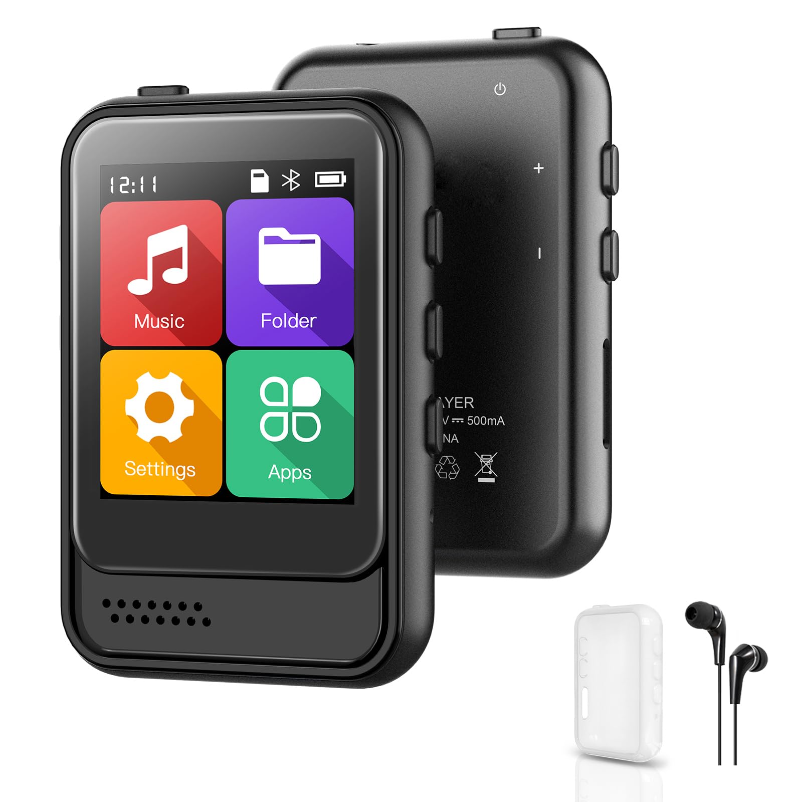 Qngee Bluetooth Mp3 Player, Portable Music Player With Fm Radio, Voice Recorder, Ebook Digital Audio Player With 16Gb Internal M
