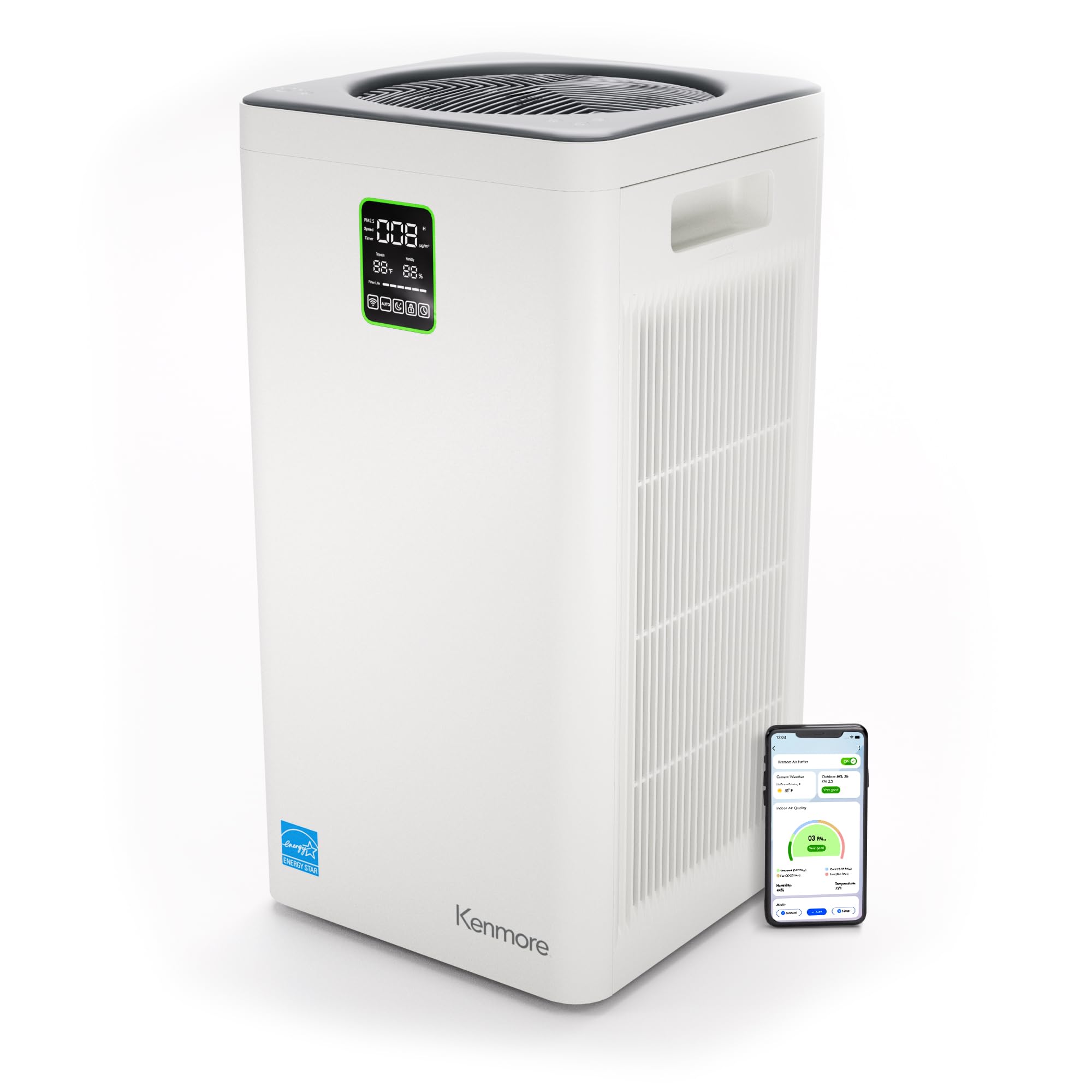 Kenmore Pm4030 Air Purifier With H13 True Hepa Filter, Covers Up To 2300 Sq.Foot, 24Db Silentclean 3 Stage Hepa Filtration Syste