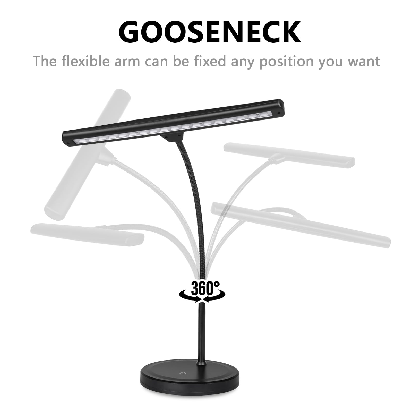 Vshinic 18 Led Piano Music Light With Adjustable Stand For Grand Piano, Musician, Book Reading, Crafting