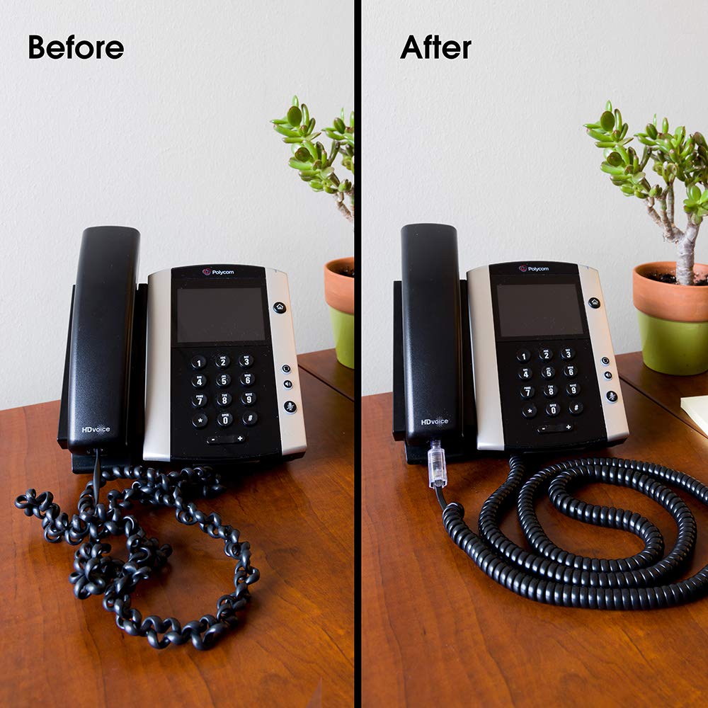 Power Gear Telephone Cord Detangler, Tangle Free 360 Degree Rotation, Plug Into Landline Phone Handset, For Use In Home Or Offic