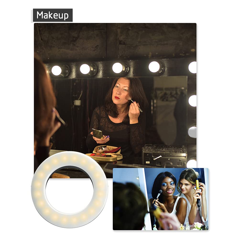 Xinbaohong Selfie Ring Light Rechargeable Portable Clip On Selfie Fill Light With 40 Led For Smart Phone Photography, Camera Vid
