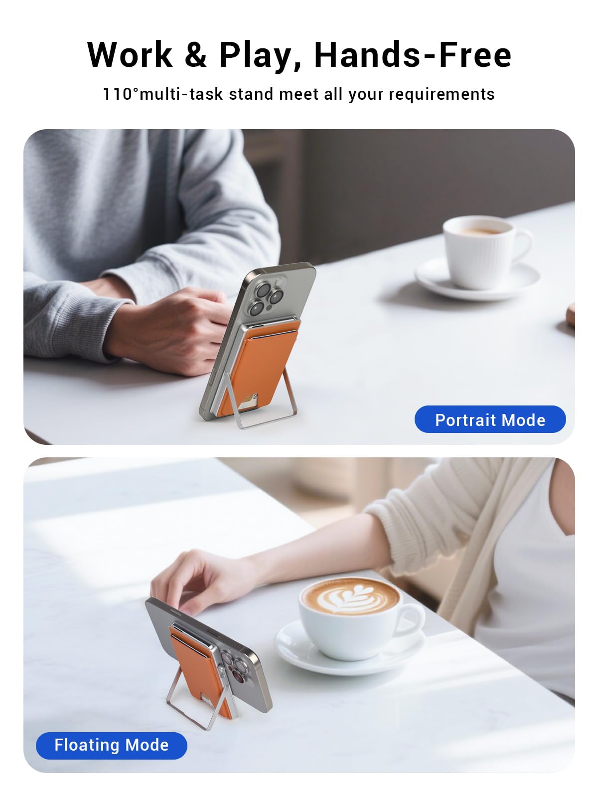 Wiwu Magnetic Wallet 7 Card Holder With Adjustable Stand Rfid Blocking Ultra Lightweight Thin Metal Leather Travel Wallet For Ip