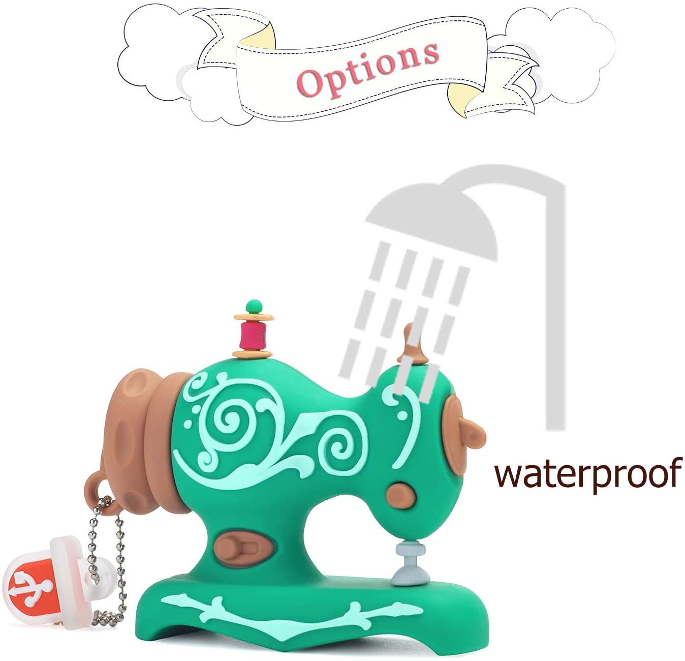 Cute Usb Flash Drive 64Gb, Leizhan Embroidery Sewing Machine Shape Memory Stick Thumb Drive Data Storage Pendrive Jump Drive Usb Stick, Green