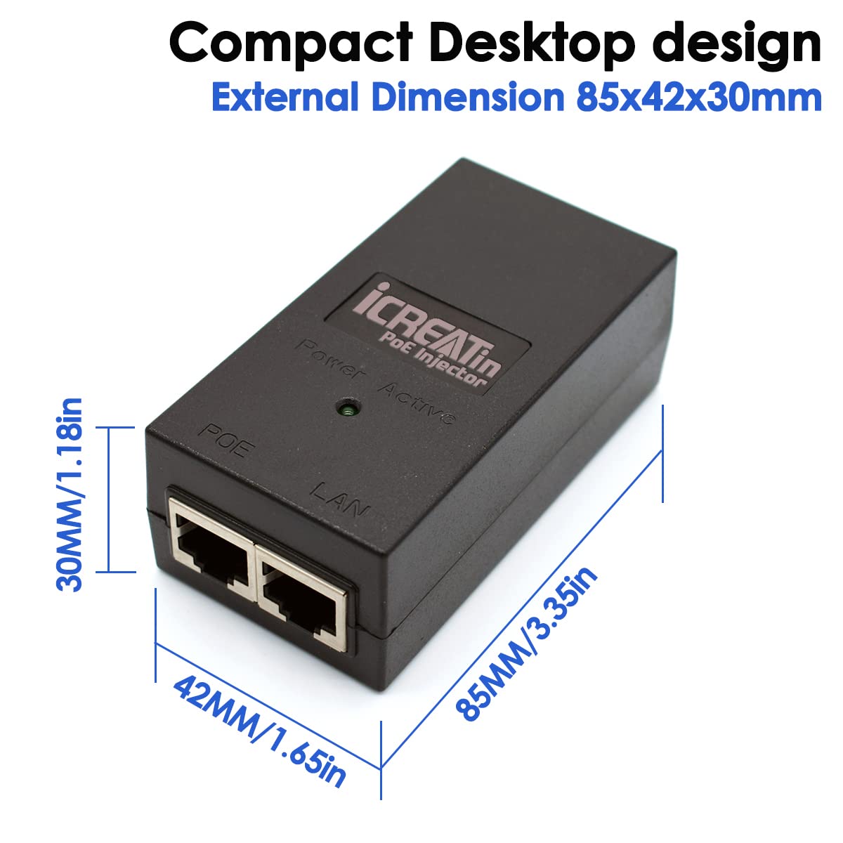 30W Gigabit Poe+ Injector Adapter, Ieee 802.3At / 802.3Af Compliant, Up To 328 Ft, 10/100/1000Mbps Rj45, Compatible For Tp Link Tl Poe160S, Trendnet Tpe 115Gi