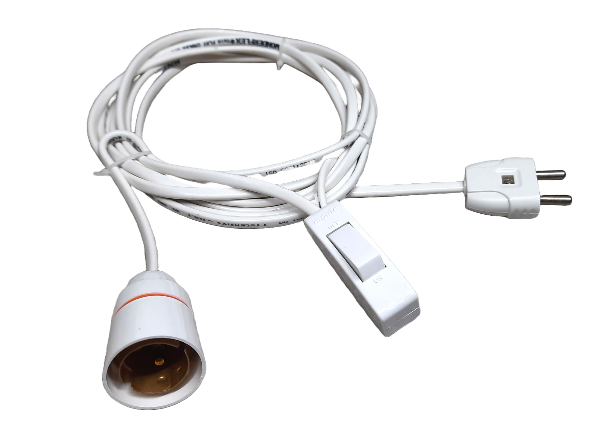 Exquisite Export International B22 Bulb Holder with on/off Pendent Switch & 2 Pin Plug Extension Cable for lamp hanging with fle