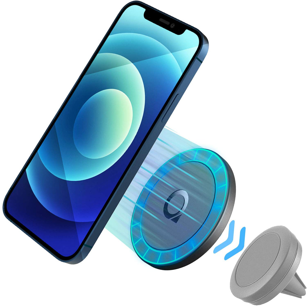 Quarble Magnetic Adapter Compatible With Magsafe Case And Iphone 16 15 14 13 12 Pro Max Mini, Attached To Old Magnetic Car Phone Mount Holder No Metal Plate Needed