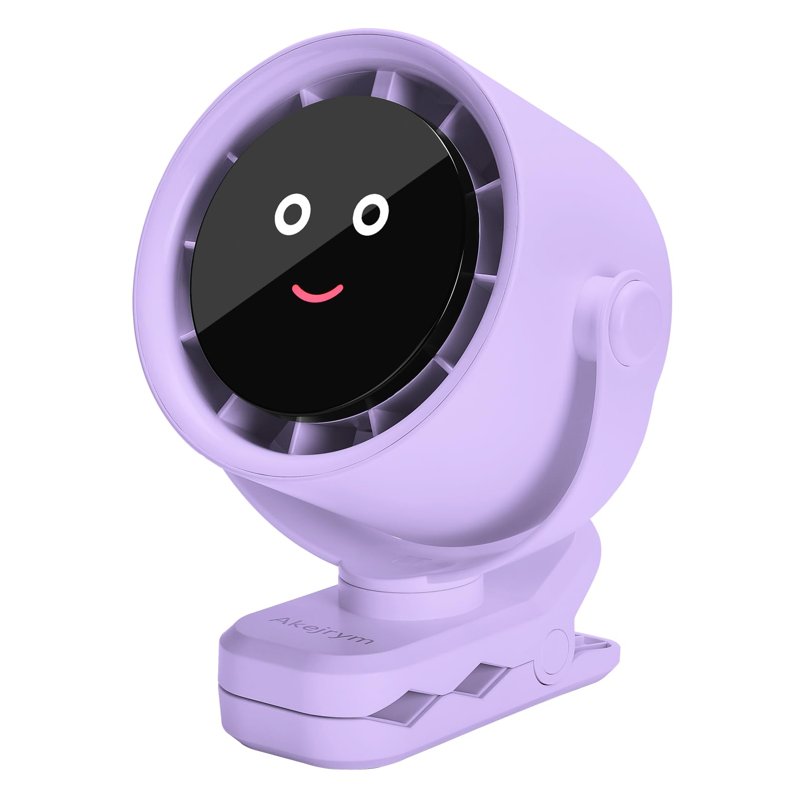 Akejrym Clip on Fan for Bed, Portable Fan for Travel, Small Powerful 5 Speed Quiet 360 Rotate, Air Turbo Tech & Digital display,