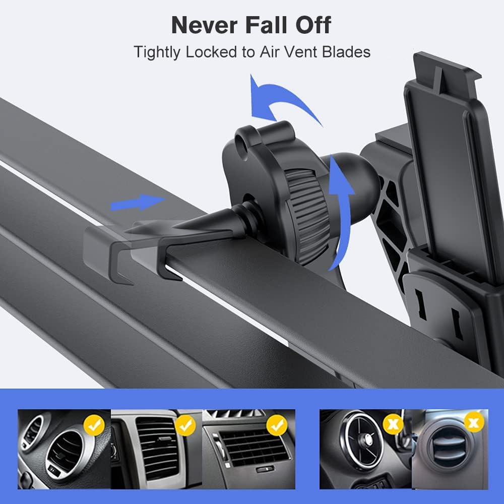 Ohlpro Tablet Holder For Car Dashboard, Ipad Car Suction Cup Mount For Truck Windshield Vent With Flexible Arm Clip, For All 6''