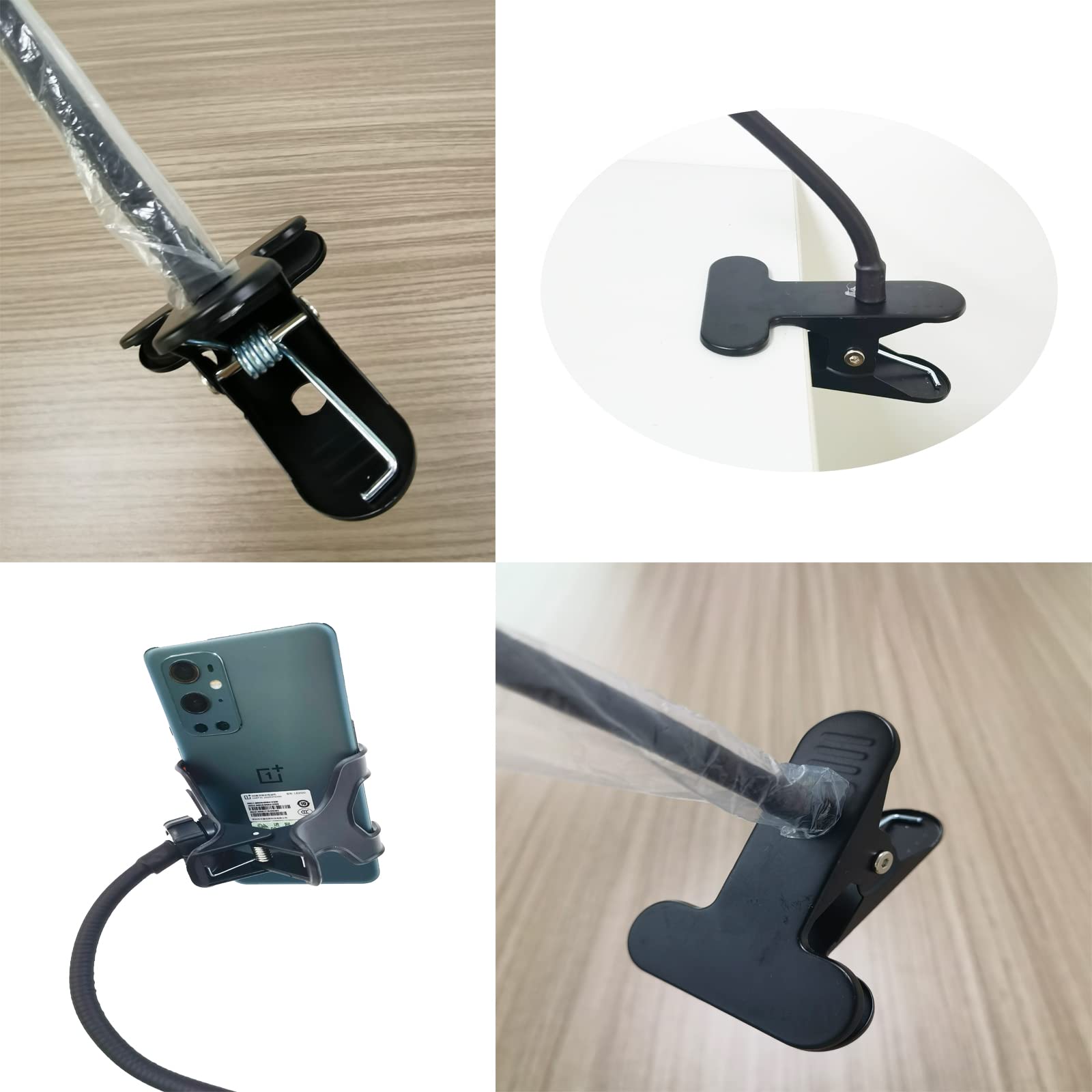 Hosann Century Gooseneck Lazy Cell Phone Holder, Universal Desktop Iron Metal Mobile Phone Holder With Adjustable Gooseneck Arm,