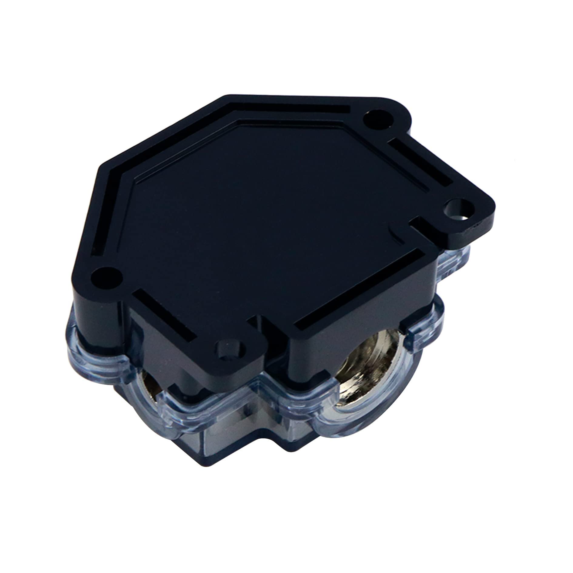 S Sydien 1Pc Power Distribution Block Car Audio 1 In 5 Ways Out Car Audio Distribution Block 0 Gauge Input 2/4/8 Gauge Out Ground Cable Splitter Distribution Block For Automotive