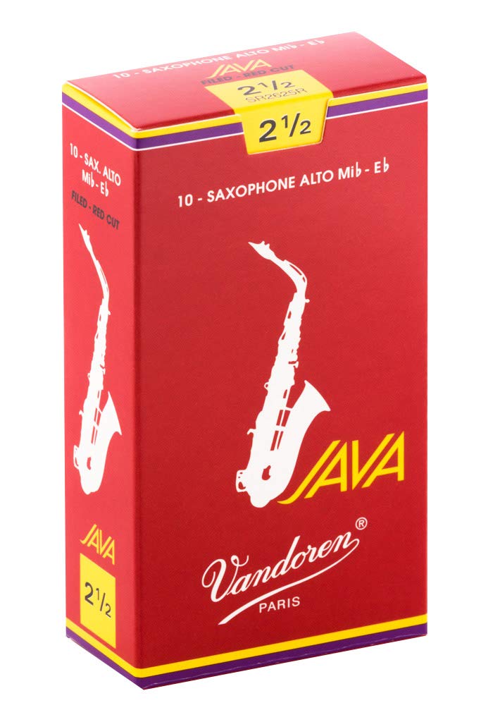 Vandoren Sr2625R Alto Sax Java Red Reeds Strength 2.5; Box Of 10