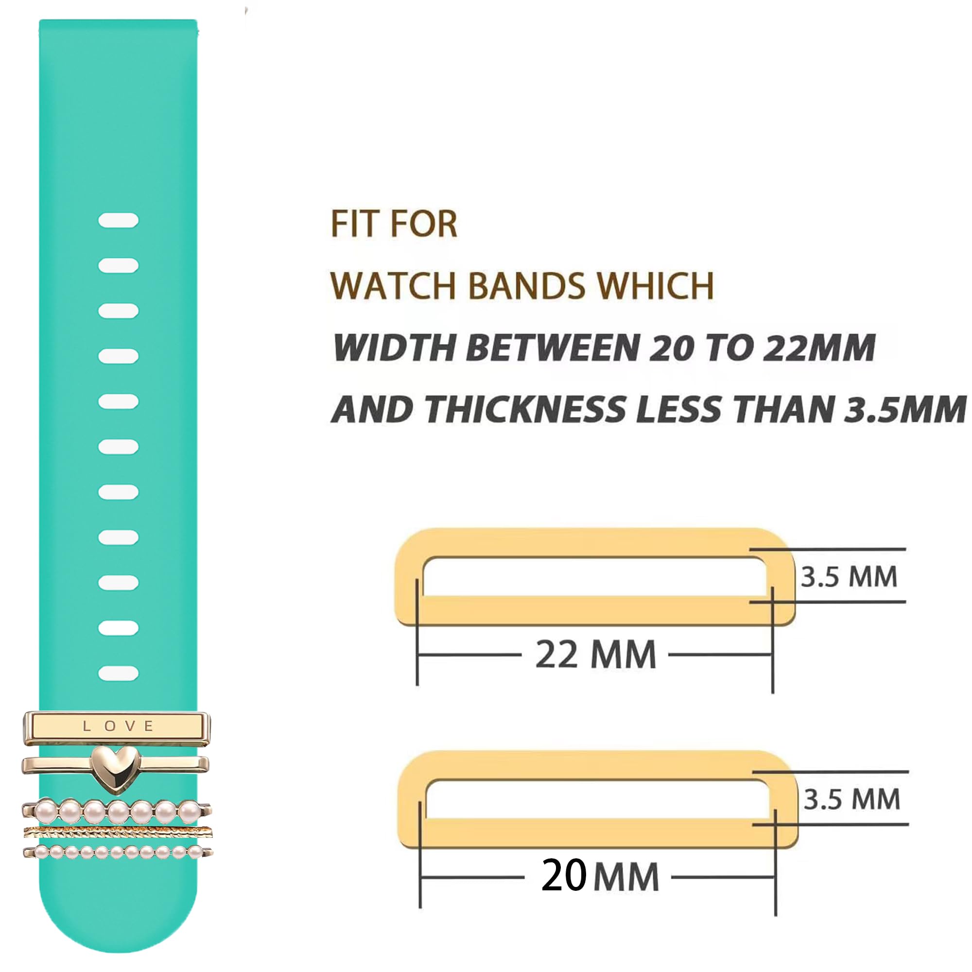 Compatible For Aolon Curve Smart Watch Band, Lamshaw Quick Release Classic Watch Bands Soft Silicone Bands Bracelet Sports Strap