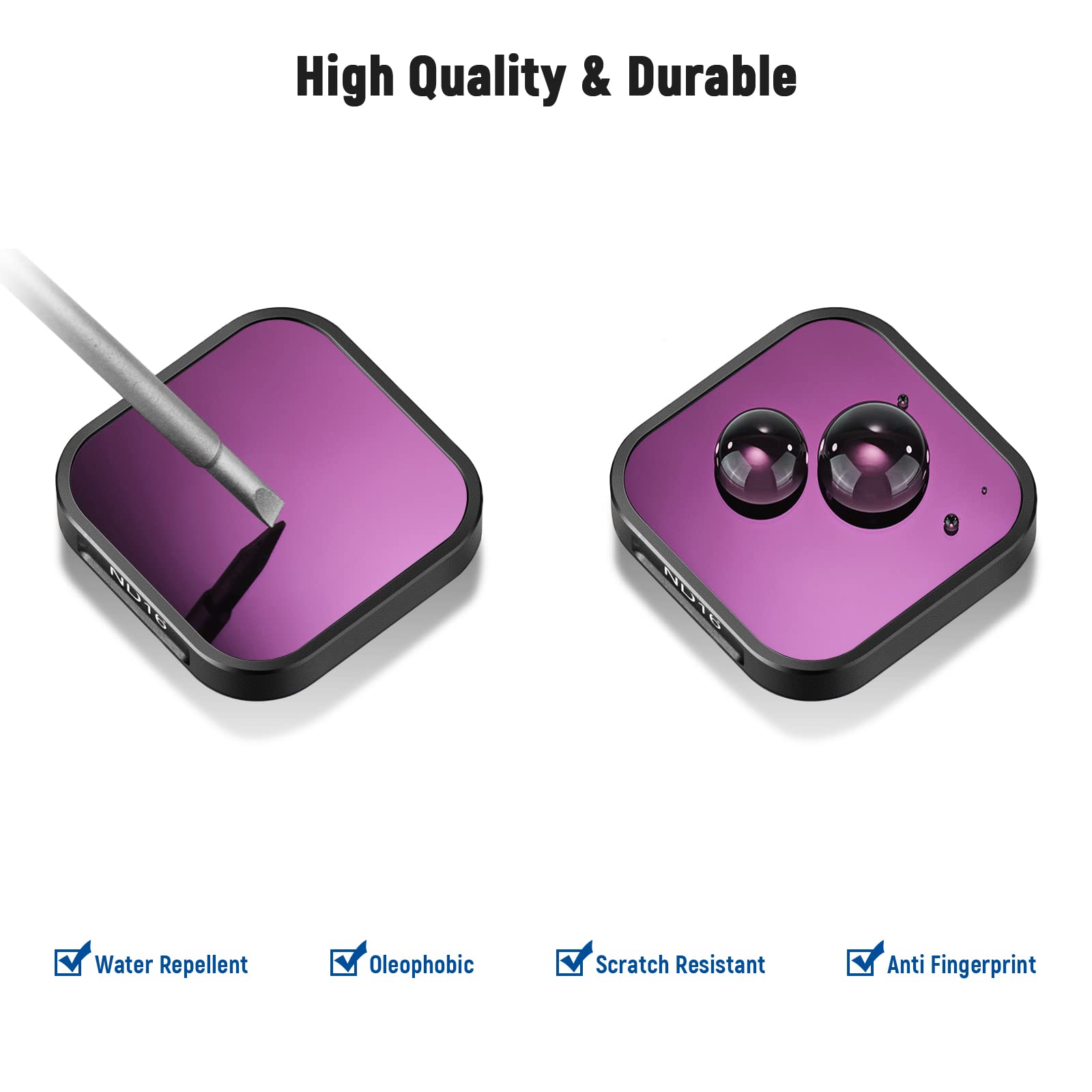 Neewer 4 Packs Lens Filter Nd Filter Kit Compatible With Gopro Hero 10 9, Multi Coated Filters Pack Nd4/Nd8/Nd16/Nd32 Neutral De