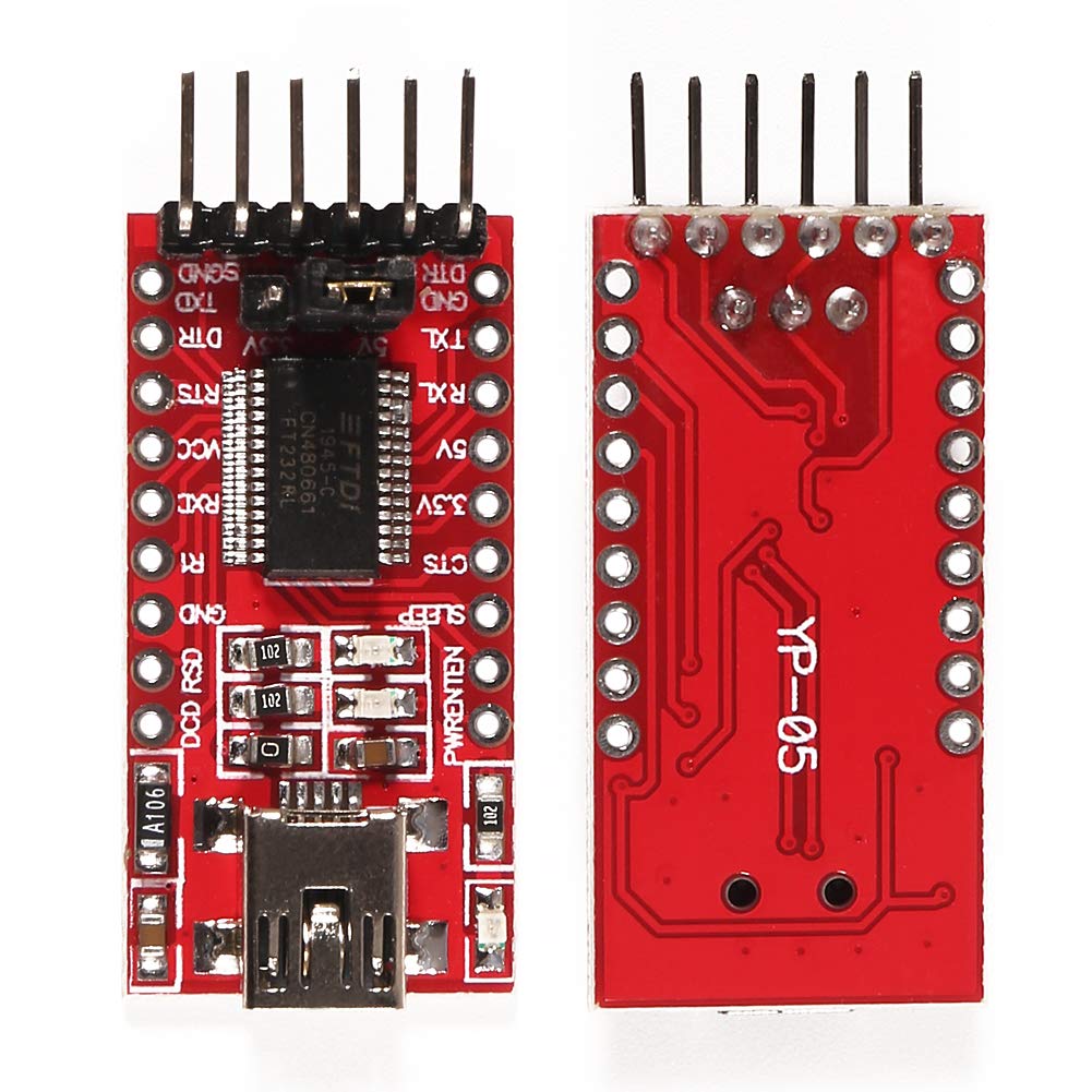 Atnsinc 3Pcs Ft232Rl Mini Usb To Ttl Ftdi Adapter Module, 3.3V 5.5V Ft232R Breakout Ft232Rl Usb To Serial Converter Adapter Board