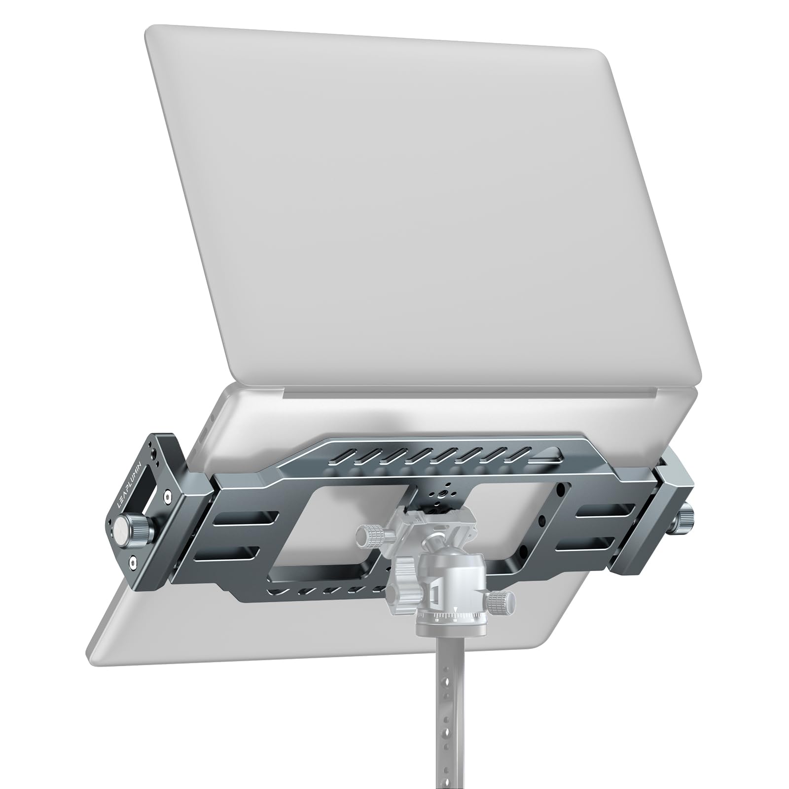 Laptop Tripod Mount with 1/4 & 3/8 Screw Holes, Arca Swiss Plate, Rubber Pad for Secure Laptop Holding - Works with Tripod Head 
