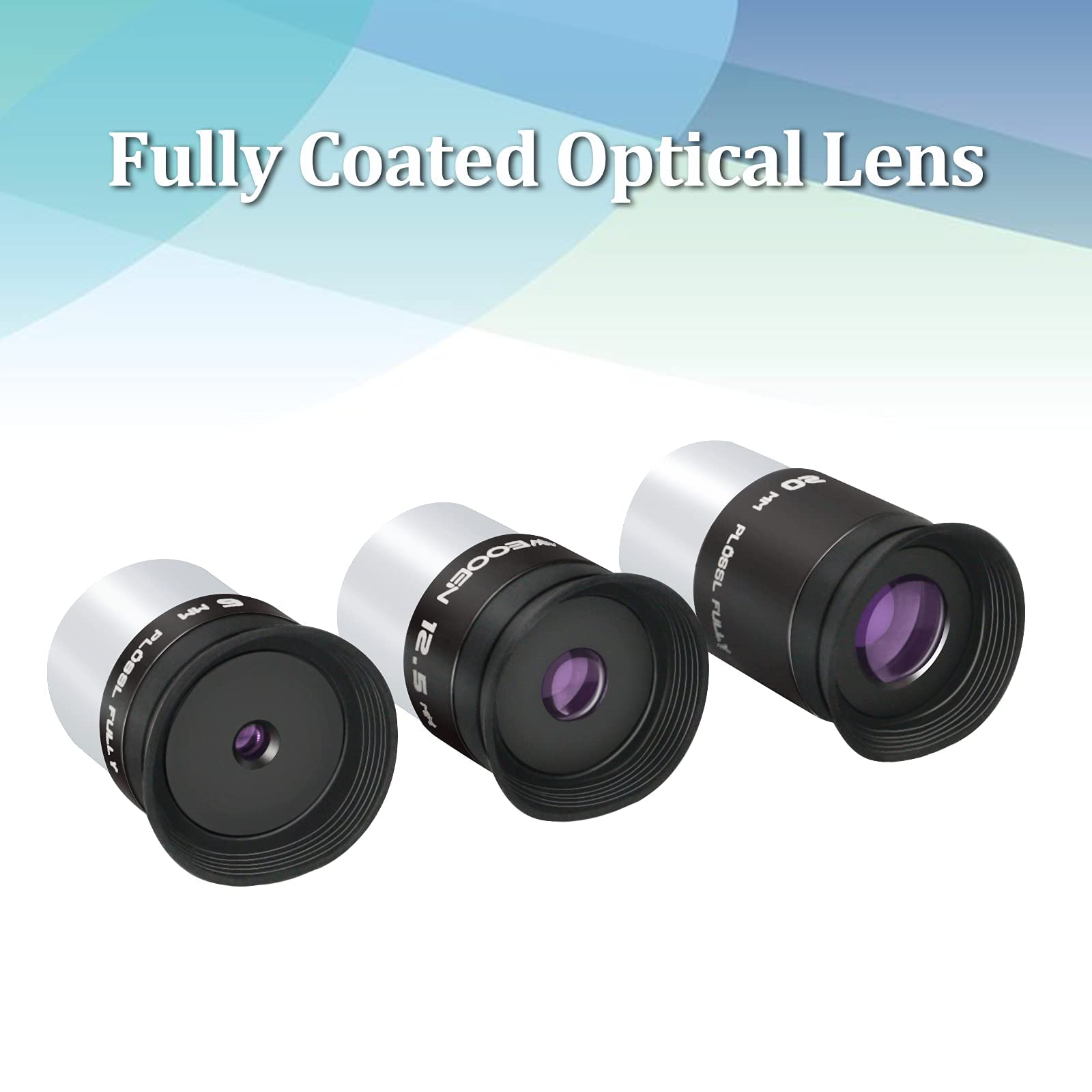 Weooen 1.25Inch Telescope Eyepiece Kit, Three Plossl Eyepieces (6Mm, 12.5Mm, 20Mm), Fully Coated Optical Lens, Metal Constructio