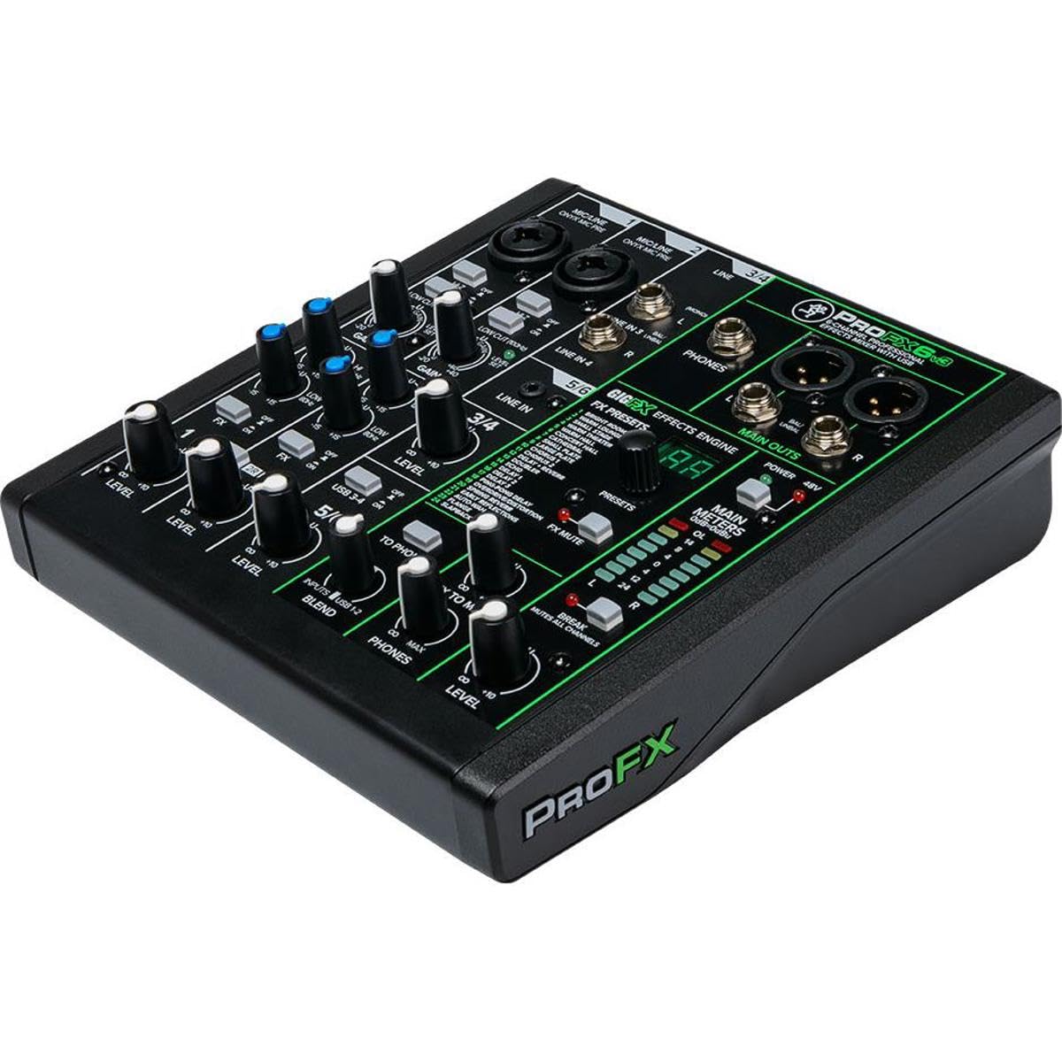 Mackie Profx6V3 6-Channel Professional Analog Mixer With Usb, Onyx Mic Preamps And Gigfx Effects Engine