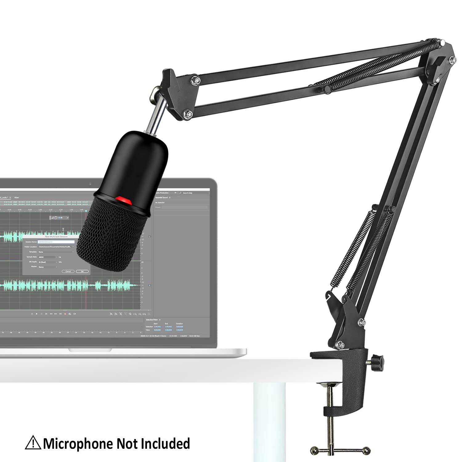 Solocast Boom Arm Mic Stand, Adjustable Suspension Boom Scissor Arm Stand For Hyperx Solocast Gaming Microphone By Sunmon