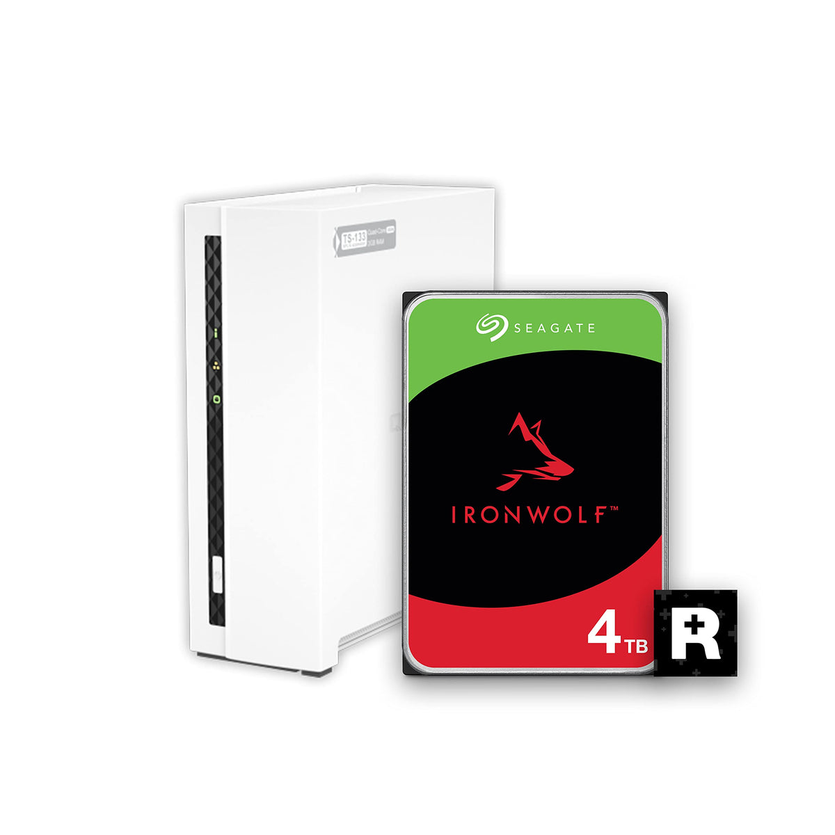 Qnap 1 Bay Home Nas With 4Tb Storage Capacity, Preconfigured Seagate Ironwolf Drive Bundle, With 1Gbe Ports (Ts-133-14St-Us)