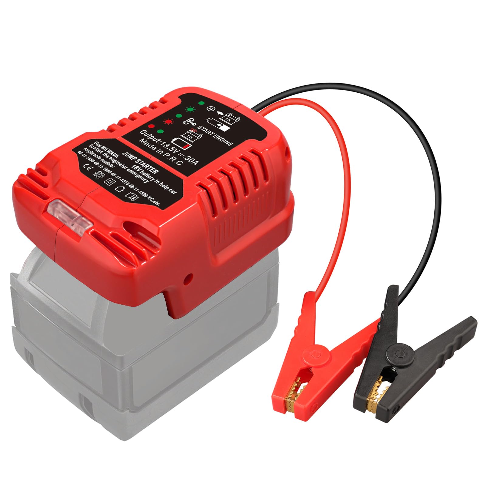 Jump Starter Adapter For Milwaukee M18 Battery, 12V Portable Car Jump Cables, Automotive Booster Cable Adapter, Jump Starting De