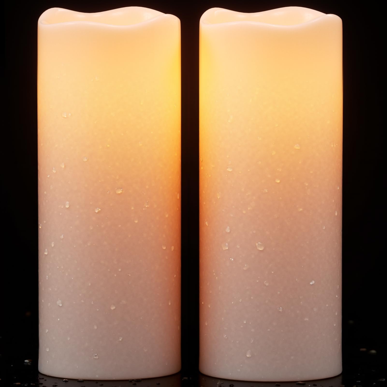 Wondise Large Solar Powered Candles Outdoor Waterproof IP65 Rechargeable LED Candles Battery Operated Dusk to Dawn Plastic for C