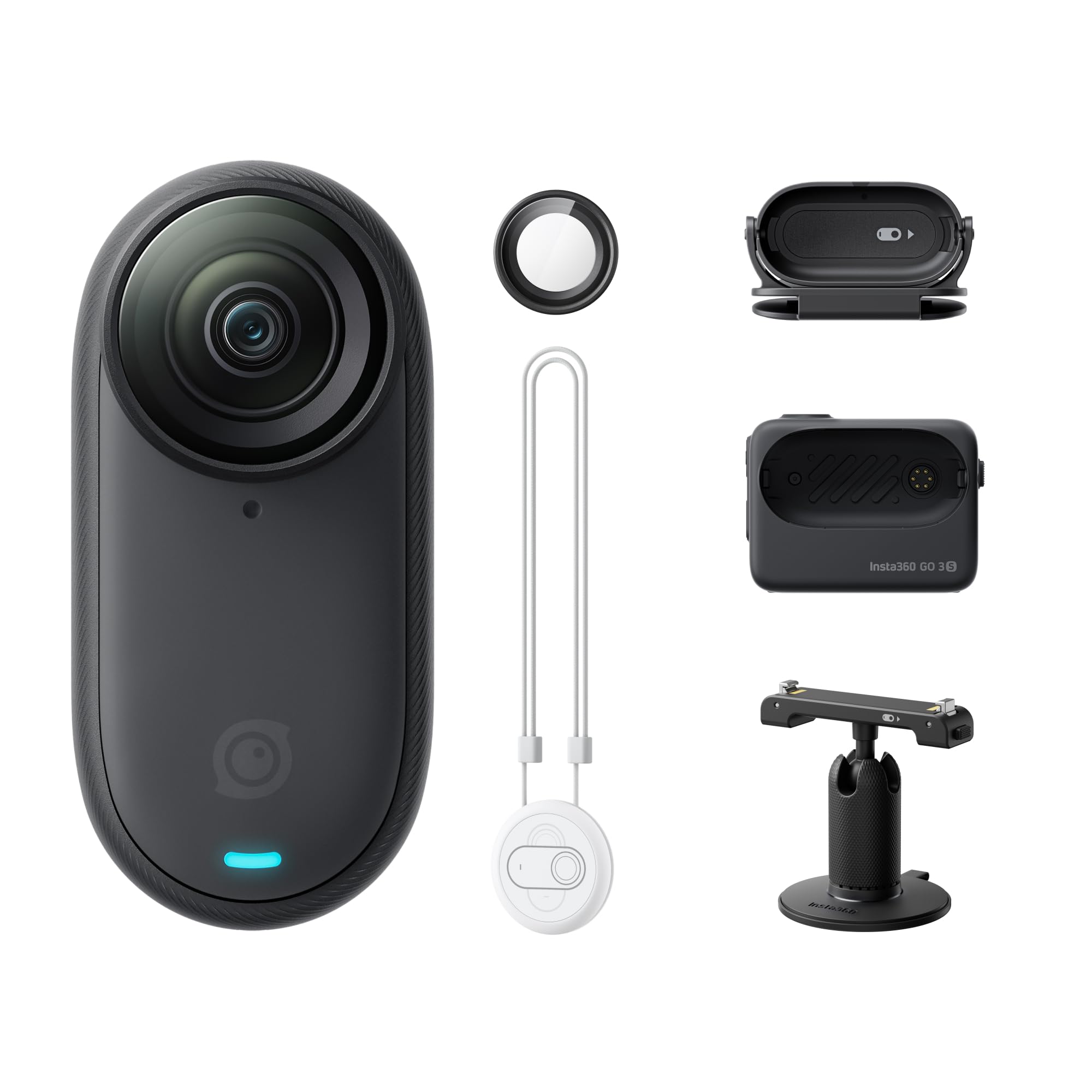 Insta360 Go 3S   128 Gb Black 4K Tiny Portable Vlogging Camera, Hands Free Povs, Mount Anywhere, Stabilization, 140 Min Battery