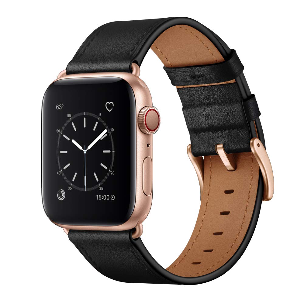 Ouheng Compatible With Apple Watch Band 49Mm 45Mm 44Mm 42Mm, Genuine Leather Band Replacement Strap Compatible With Iwatch Ultra
